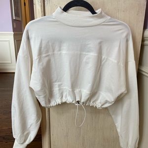 NWT Adika White Long-Sleeve Crop Top